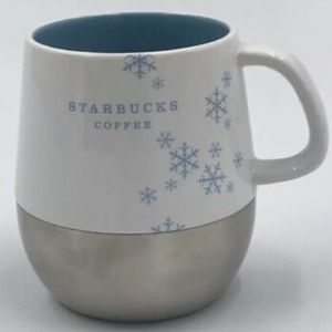 Starbucks 2007 Snowflakes Mug W/Stainless Steel Bottom